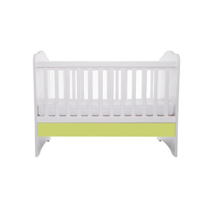 Eurogloria Como Alb cu Verde + Saltea cocos confort 120 x 60 x 12 cm
