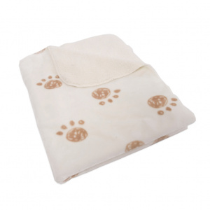 KikkaBoo Paturica Sherpa 80x100cm Paws Ivory