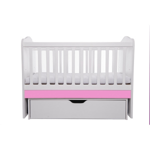 Eurogloria Como Balansoar - Alb cu Roz + Saltea cocos confort 120 x 60 x 12 cm