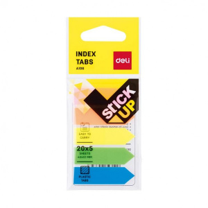 Deli Index adeziv plastic sageata 12 x 43 mm 5 culori 20 file