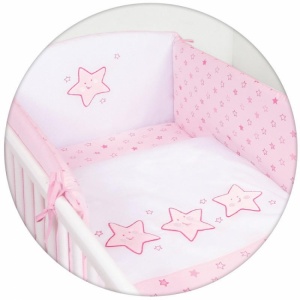 Ceba Baby Lenjerie cu 3 piese Steluta Roz