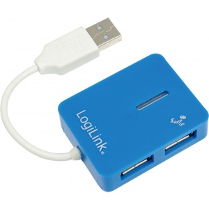 LogiLink USB 2.0 Hub 4-Port, Smile, blue UA0136