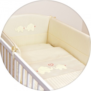 Ceba Baby Lenjerie cu 3 piese Elefantei galben