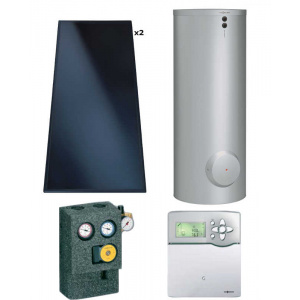 Viessmann Pachet colector solar plan Vitosol 200-FM cu boiler Vitocell bivalent 300L