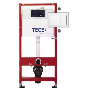 Tece SET REZERVOR WC INCASTRAT CU CADRU METALIC SI CLAPETA ALBA