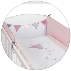 Ceba Baby Lenjerie cu 3 piese Little Kite Pink