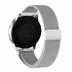 KRASSUS Curea metalica 20mm QuickRelease, pentru Samsung Active 1/2, Watch 42, Huawei Watch 2, argintiu FITBAND095
