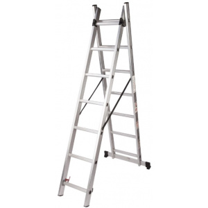 evotools Scara din Aluminiu 677988, 11 trepte, 2 tronsoane, 150 kg