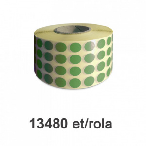 ZINTA Role etichete semilucioase rotunde, PANTONE 375, 10mm, 13.480 et./rola - 10X10X13480-SGP-R-PANTONE375