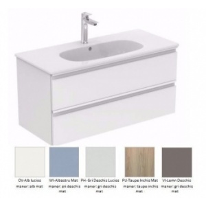 Ideal Standard Dulap baza Tesi 100cm cu 2 sertare cu inchidere lenta, Taupe inchis Mat