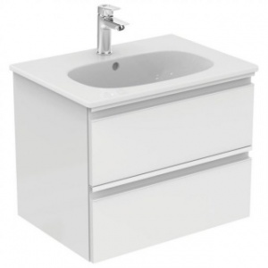 Ideal Standard Mobilier baza Tesi 60cm, alb lucios cu doua sertare si lavoar