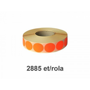 ZINTA Role etichete semilucioase rotunde rosii fluo 49mm, 2885 et./rola - 49X49X2885-SGP-R-REDF