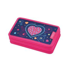 Herlitz Penar echipat dublu 2 compartimente 23 piese Blue Hearts
