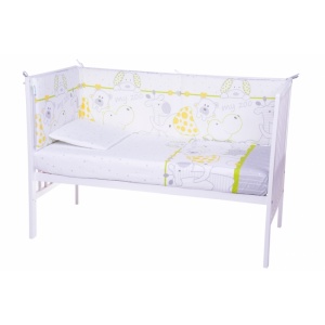 Nichiduta Lenjerie patut cu 5 piese My Little Zoo Yellow 004