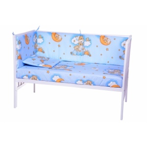 Nichiduta Lenjerie patut cu 5 piese Sleepy Teddy Bear Blue 006