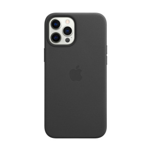 Apple Husa Leather Case MagSafe pentru iPhone 12 Pro Max, Black