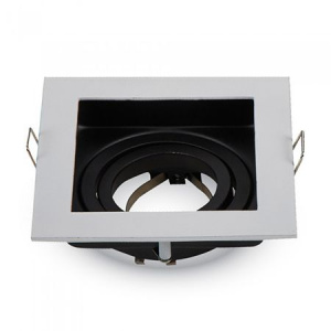 V-TAC Corp Spot GU10 aluminiu+fier patrat alb - holder inclus