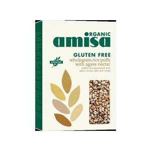 Amisa Organic Orez Integral Expandat cu Sirop Agave Fara Gluten Bio 225gr