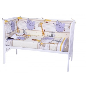 Nichiduta Lenjerie patut cu 5 piese Jungla Animalutelor Beige 013