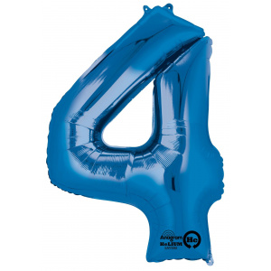 Amscan Balon Folie Cifra 4 Albastru