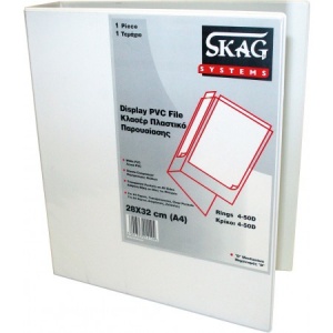 Skag Caiet mecanic cu foaie de prezentare, A4 4 inele, alb 234160