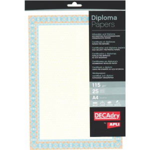 AGIPA Hartie A4 Diploma DECAdry Spiral OSD4053 115g/mp 25 coli orange/albastru