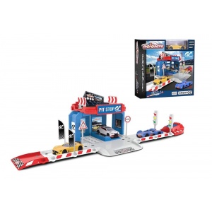 Majorette Set Creatix - Vision Gran Turismo Pit Stop, cu masinuta