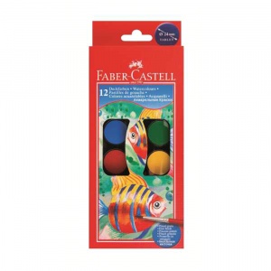 Faber-Castell Acuarele de apa 12 culori cu pensula