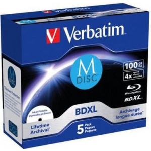 Verbatim MDISC Lifetime archival BDXL 100GB* - 5 pack jewel case 43834