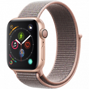 Apple Watch Series 4 GPS, 40mm, Carcasa Gold Aluminium, Pink Sand Sport Loop (mu692wb/a)