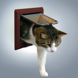 Trixie Usa Batanta pentru Pisici 4Way, Cu Tunel Maro 21x21cm 38643