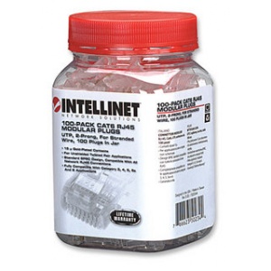 Intellinet 100-Pack Cat6 RJ45 Modular Plugs 502344