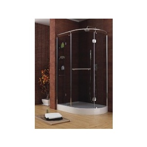 Aquaform Set cabina dus asimetrica + cadita - Seria Etna - versiune dreapta