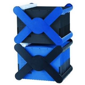 Han Suport plastic pentru 35 dosare suspendabile, cu capac X-Cross Top - albastru