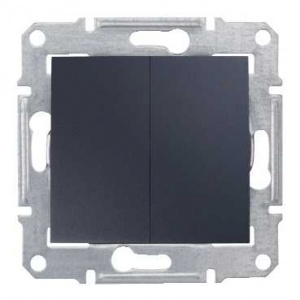 Schneider Electric SDN0300170 : Sedna - 1pole 2-circuits switch - 10AX without frame graphite