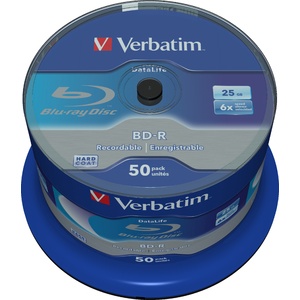 Verbatim BD-R SL Datalife 25GB* 6x 50 Pack Spindle 43838