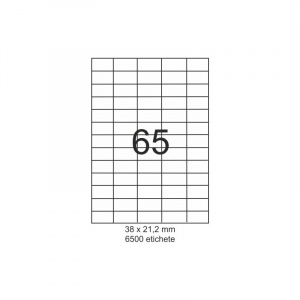 SMART labels Etichete autoadezive albe mate colturi drepte 65/A4(38x21.2mm)