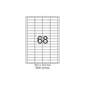 SMART labels Etichete autoadezive albe mate colturi drepte 68/A4(48.5x16.9mm)