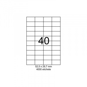 SMART labels Etichete autoadezive albe mate colturi drepte 40/A4(52.5x29.7mm)