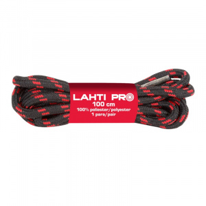 Lahti Pro Set 10 sireturi poliester Lahti Pro, 100 cm, negru/rosu
