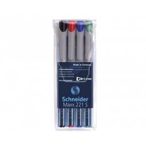 Schneider SET 4 MARKER NEPERMANENT OHP MAXX 221S, 0,4 mm