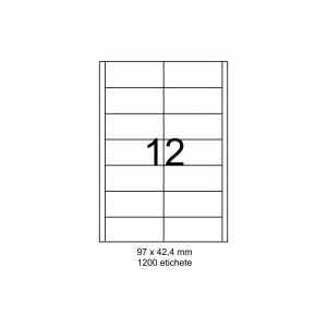 SMART labels Etichete autoadezive albe mate colturi drepte 12/A4(97x42.4mm)
