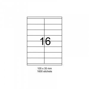 SMART labels Etichete autoadezive albe mate colturi drepte 16/A4(105x35mm)