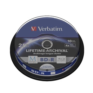 Verbatim MDISC Lifetime Archival BD-R - 10 Pack Spindle 43825