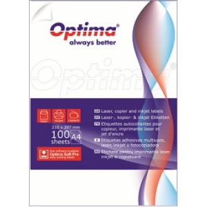 Apli Etichete albe autoadezive 6/A4, 70 x 148 mm, 100 coli/top, Optima