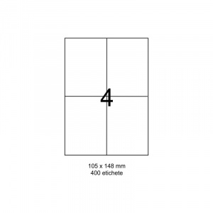SMART labels Etichete autoadezive albe mate colturi drepte 4/A4(190x61mm)