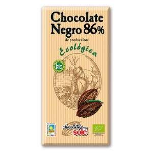 Pronat Ciocolata Bio neagra, 86% cacao, 100g. Sole