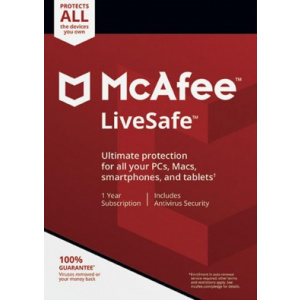 McAfee LiveSafe Unlimited Devices, 1 Year