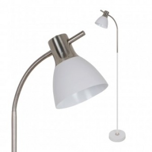 V-TAC Floor Lamp E27 60W Sand White + Satin Nickel