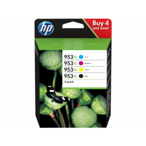 HP 953XL 4-pack High Yield Black/Cyan/Magenta/Yellow Original Ink Cartridges (3HZ52AE)